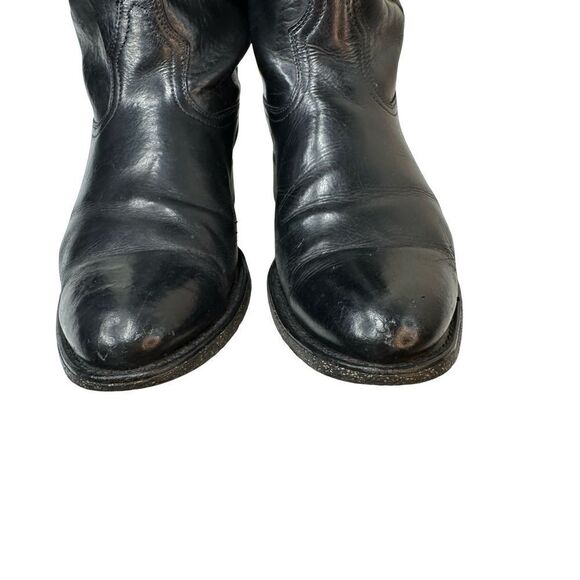 ACME Vintage Black Leather Cowboy Boots Size 9D - Picture 9 of 13